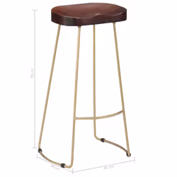 vidaXL 2x Solid Mango Wood Gavin Bar Stools 45x40x78cm Kitchen Dining Seat - Additional view 7