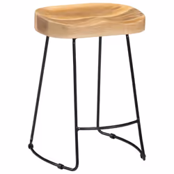 vidaXL 2x Solid Mango Wood Gavin Bar Stools 46x38x52cm Dining Room Chair Seat - Additional view 10
