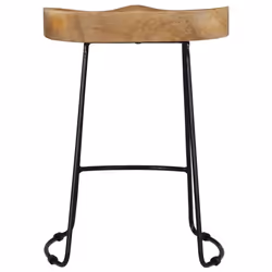 vidaXL 2x Solid Mango Wood Gavin Bar Stools 46x38x52cm Dining Room Chair Seat - Additional view 3