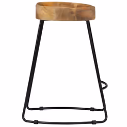 vidaXL 2x Solid Mango Wood Gavin Bar Stools 46x38x52cm Dining Room Chair Seat - Additional view 4