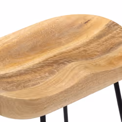 vidaXL 2x Solid Mango Wood Gavin Bar Stools 46x38x52cm Dining Room Chair Seat - Additional view 5