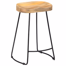 vidaXL 2x Solid Mango Wood Gavin Bar Stools 45x40x62cm Dining Room Chair Seat - Additional view 10