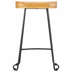 vidaXL 2x Solid Mango Wood Gavin Bar Stools 45x40x62cm Dining Room Chair Seat