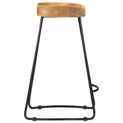 vidaXL 2x Solid Mango Wood Gavin Bar Stools 45x40x62cm Dining Room Chair Seat - Additional view 4