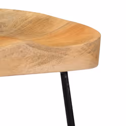 vidaXL 2x Solid Mango Wood Gavin Bar Stools 45x40x62cm Dining Room Chair Seat - Additional view 5