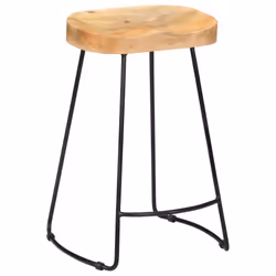 vidaXL 2x Solid Mango Wood Gavin Bar Stools 45x40x62cm Dining Room Chair Seat - Additional view 9