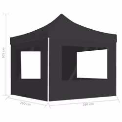 vidaXL Professional Folding Party Tent Walls Aluminium 3x3m Anthracite Canopy - Additional view 8