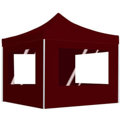 vidaXL Professional Folding Party Tent Walls Aluminium 3x3m Wine Red Canopy
