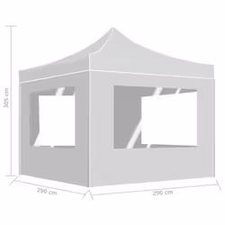 vidaXL Professional Folding Party Tent with Walls Aluminium 3x3m White Canopy - Additional view 8