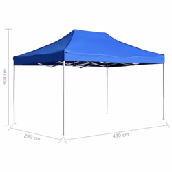 vidaXL Professional Folding Party Tent Aluminium 4.5x3m Blue Canopy Gazebo - Additional view 7