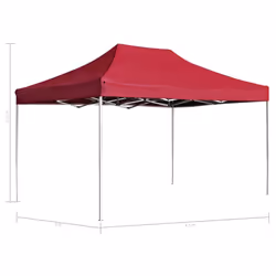 vidaXL Professional Folding Party Tent Aluminium 4.5x3m Wine Red Canopy Gazebo - Additional view 8