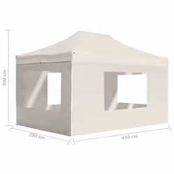 vidaXL Professional Folding Party Tent Walls Aluminium 4.5x3m Cream Canopy - Additional view 10