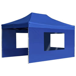 vidaXL Professional Folding Party Tent with Walls Aluminium 4.5x3m Blue Canopy