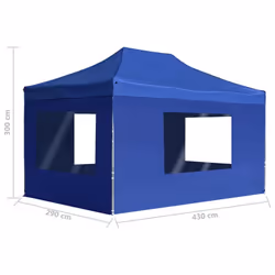 vidaXL Professional Folding Party Tent with Walls Aluminium 4.5x3m Blue Canopy - Additional view 11