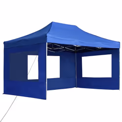 vidaXL Professional Folding Party Tent with Walls Aluminium 4.5x3m Blue Canopy
