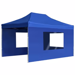 vidaXL Professional Folding Party Tent with Walls Aluminium 4.5x3m Blue Canopy