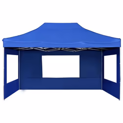 vidaXL Professional Folding Party Tent with Walls Aluminium 4.5x3m Blue Canopy - Additional view 4