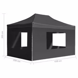 vidaXL Professional Folding Party Tent Walls Aluminium 4.5x3m Anthracite Patio - Additional view 10