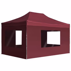 vidaXL Professional Folding Party Tent Walls Aluminium 4.5x3m Wine Red Canopy