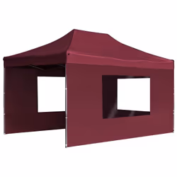 vidaXL Professional Folding Party Tent Walls Aluminium 4.5x3m Wine Red Canopy
