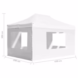 vidaXL Professional Folding Party Tent Walls Aluminium 4.5x3m White Canopy - Additional view 10