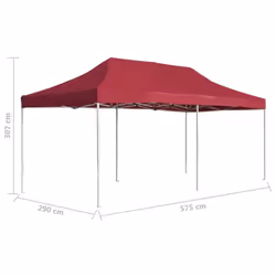 vidaXL Professional Folding Party Tent Aluminium 6x3m Wine Red Canopy Gazebo - Additional view 7