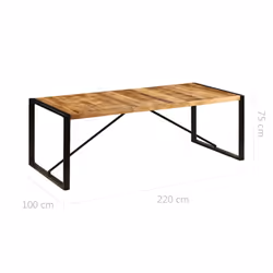 vidaXL Solid Mango Wood Dining Table Kitchen Furniture Dinner Office Desk - Additional view 5