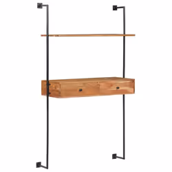 vidaXL Solid Acacia Wood Wall Desk Computer Writing Study Table Display Unit