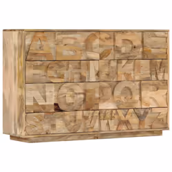 vidaXL Solid Mango Wood Alphabet Cabinet with 6 Drawers Durable Hifi Cabinet - Additional view 10