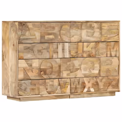 vidaXL Solid Mango Wood Alphabet Cabinet with 6 Drawers Durable Hifi Cabinet - Additional view 9