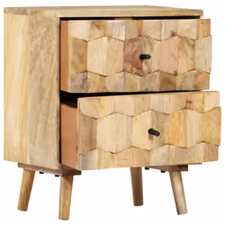 vidaXL Solid Mango Wood Bedside Cabinet 40x30x50cm Storage Organiser Stand