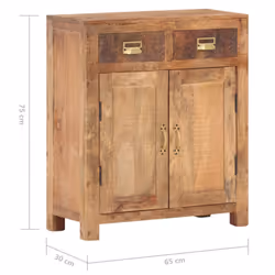 vidaXL Solid Rough Mango Wood Sideboard Side Storage Cupboard Wooden Cabinet