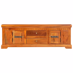vidaXL Solid Acacia Wood TV Cabinet 2 Drawers Sideboard TV Stand Hifi Cabinet