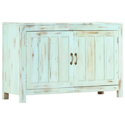 vidaXL Solid Mango Wood Sideboard 2 Doors Side Cabinet Highboard Cupboard - light blue