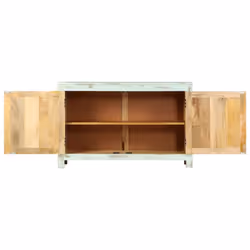 vidaXL Solid Mango Wood Sideboard 2 Doors Side Cabinet Highboard Cupboard - light blue
