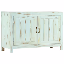 vidaXL Solid Mango Wood Sideboard 2 Doors Side Cabinet Highboard Cupboard - light blue - Additional view 8