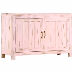 vidaXL Solid Mango Wood Sideboard 2 Doors Side Cabinet Highboard Cupboard - light pink - Additional view 10