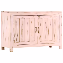 vidaXL Solid Mango Wood Sideboard 2 Doors Side Cabinet Highboard Cupboard - light pink - Additional view 9