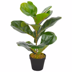 vidaXL Artificial Plant Fiddle Leaves with Pot Green 45cm Realistic Greenery