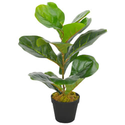 vidaXL Artificial Plant Fiddle Leaves with Pot Green 45cm Realistic Greenery