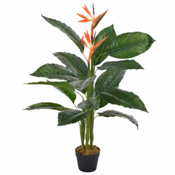 vidaXL Artificial Plant Strelitzia with Pot Red 100cm Realistic Fake Greenery