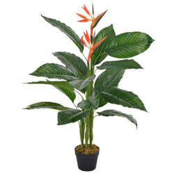 vidaXL Artificial Plant Strelitzia with Pot Red 100cm Realistic Fake Greenery