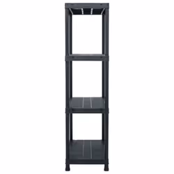 vidaXL 1/2/5x Storage Shelf Rack Black Plastic Display Organiser Multi Sizes - 60 x 30 x 138 cm/ 1 piece - Additional view 2