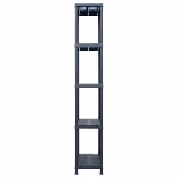 vidaXL 1/2/5x Storage Shelf Rack Black Plastic Display Organiser Multi Sizes - 60 x 30 x 180 cm/ 1 piece - Additional view 2
