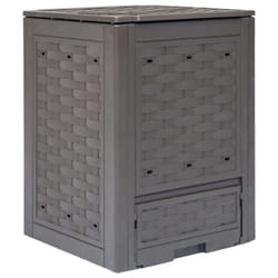 vidaXL Garden Composter Brown 300 L Plastic Rattan Fertiliser Container Bin