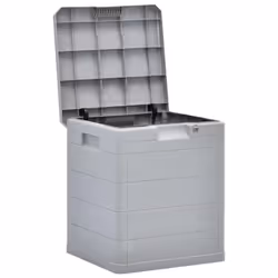 vidaXL Garden Storage Box 90L Light Grey Garden Tool Organiser Cabinet Unit