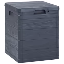 vidaXL Garden Storage Box 90L Anthracite Outdoor Utility Chest Organiser Unit