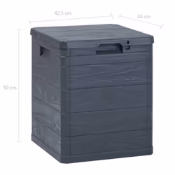 vidaXL Garden Storage Box 90L Anthracite Outdoor Utility Chest Organiser Unit - Additional view 7