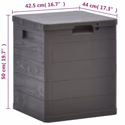 vidaXL Garden Storage Box 90L Brown Garden Tool Organiser Cabinet Unit Shed