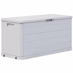 vidaXL Garden Storage Box 280L Light Grey Outdoor Cabinet Chest Organiser Unit